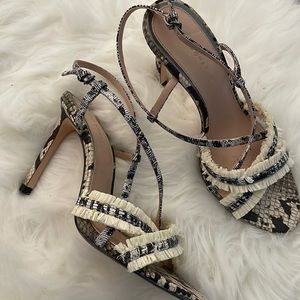 Zara snake skin heels. Cute and trendy size 8 heels.